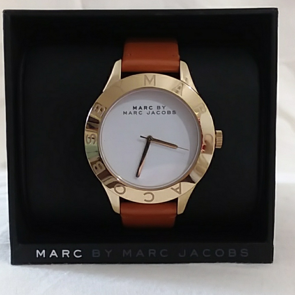 MARC by Marc Jacob's brown leather and gold watch